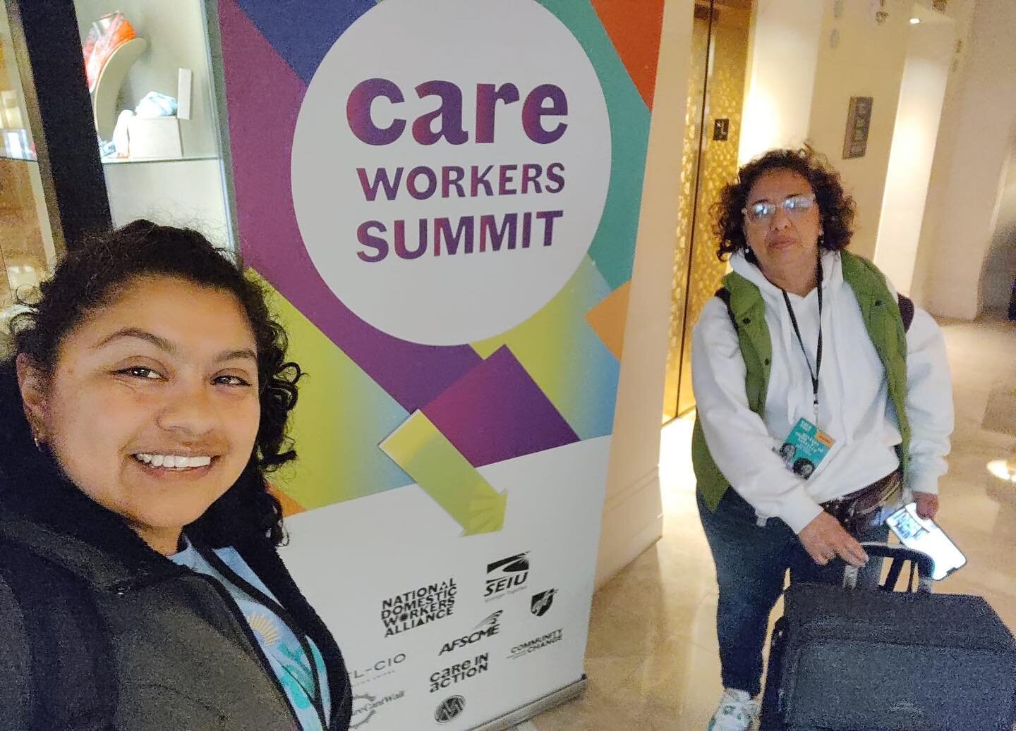 Shoutout to Waleska and Haybi for representing and fighting for the rights of care workers at the #CareWorkersCantWait summit in D.C.! It's inspiring to see care workers, especially women of color and immigrants, coming together to demand the recogni